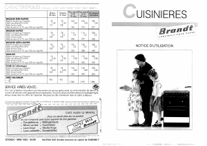 Mode d’emploi Brandt GL625CN Cuisinière