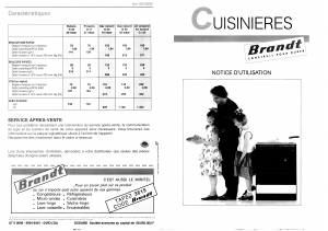 Mode d’emploi Brandt GN5000 Cuisinière