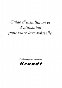 Mode d’emploi Brandt LI403N Lave-vaisselle