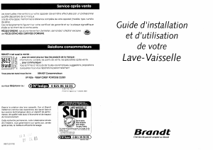 Mode d’emploi Brandt LIA507V Lave-vaisselle