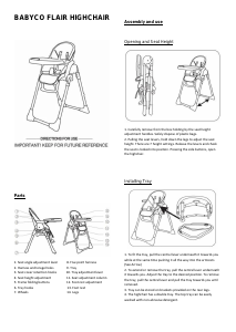 Manual Babyco Flair Baby High Chair