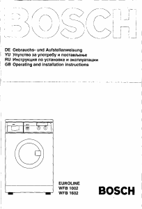 Manual Bosch WFB1002BY Washing Machine