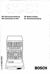 Manual Bosch SGS0905 Dishwasher