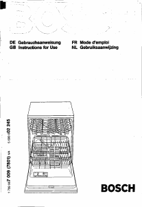 Manual Bosch SGS4002GB Dishwasher