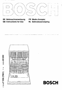 Manual Bosch SGS4602EU Dishwasher