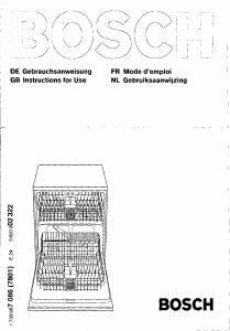 Manual Bosch SGS4912EU Dishwasher