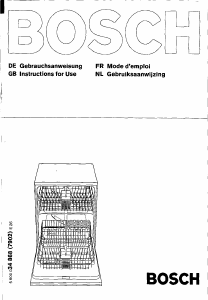 Manual Bosch SGS4922EP Dishwasher