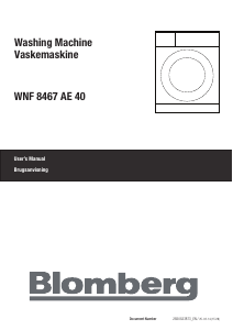 Manual Blomberg WNF 8467 AE40 Washing Machine