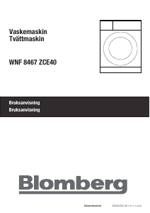 Bruksanvisning Blomberg WNF 8467 ZCE40 Vaskemaskin