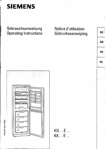 Bedienungsanleitung Siemens KG30E01EU Kühl-gefrierkombination