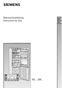 Bedienungsanleitung Siemens KG34UM90GB Kühl-gefrierkombination