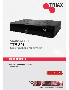 Mode d’emploi Triax TTR 301 Récepteur numérique
