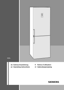 Mode d’emploi Siemens KG36NP00GB Réfrigérateur combiné