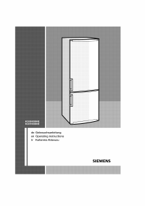 Bedienungsanleitung Siemens KG53NX00NE Kühl-gefrierkombination