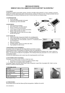 Bruksanvisning Solsmart Kleopatra Fontänpump