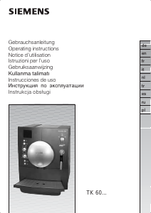 Manual de uso Siemens TK60001CH Máquina de café