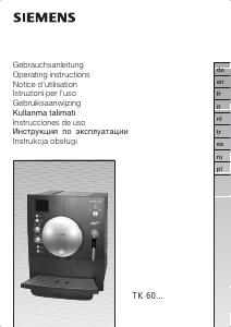 Manual de uso Siemens TK60001GB Máquina de café