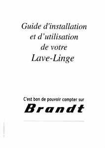 Mode d’emploi Brandt F151 Lave-linge