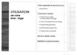 Mode d’emploi Brandt FV515 Lave-linge