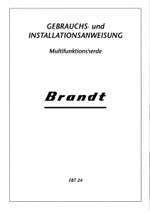 Bedienungsanleitung Brandt FBT24X1G Herd