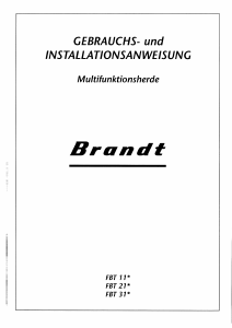 Bedienungsanleitung Brandt FBT31B5G Herd