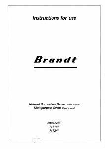 Manual Brandt FAT24B1U Oven