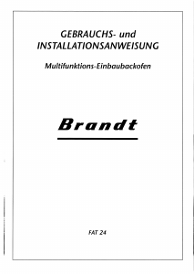 Bedienungsanleitung Brandt FAT24X1G Backofen
