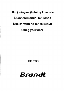 Brugsanvisning Brandt FC212XN1 Ovn