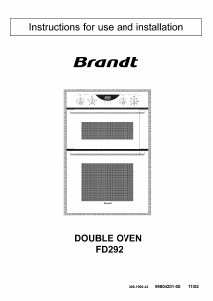 Manual Brandt FD292XU1 Oven