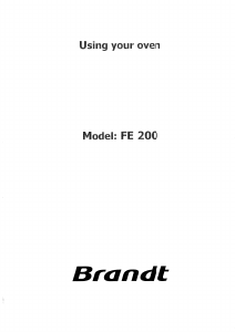 Manual Brandt FE200BS1 Oven