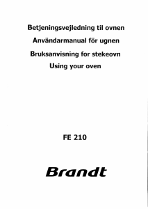 Manual Brandt FE210WN1 Oven