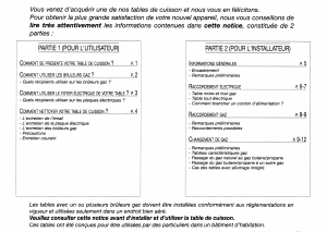 Mode d’emploi Brandt FXTG4B Table de cuisson