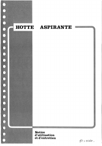 Mode d’emploi Brandt 61H18C Hotte aspirante