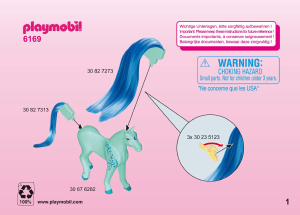 Mode d’emploi Playmobil set 6169 Fairy Tales Princesse Bleuet avec cheval à coiffer