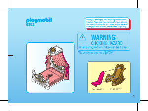 Manuale Playmobil set 6302 Fairy Tales Letto a baldacchino con sedia a dondolo