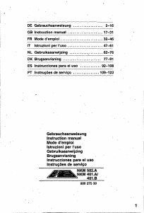 Manual de uso Bosch NKM415BCC Placa