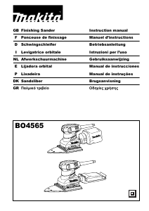 Manuale Makita BO4565 Levigatrice orbitale