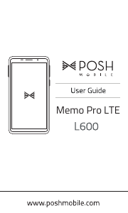 Manual Posh L600 Memo Pro LTE Mobile Phone