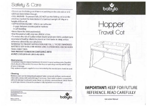 Manual Babylo Hopper Travel Cot