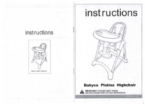 Handleiding Babyco Platina Kinderstoel