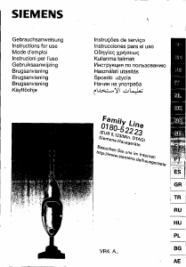 Bedienungsanleitung Siemens VR41A20 Staubsauger