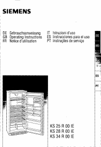 Manual Siemens KS28R00IE Refrigerator