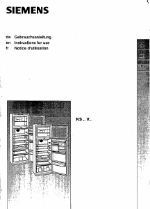 Bedienungsanleitung Siemens KS29V621FF Kühl-gefrierkombination