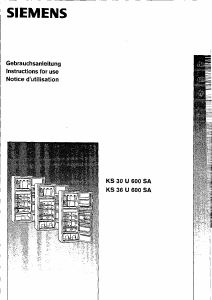 Bedienungsanleitung Siemens KS30U600SA Kühl-gefrierkombination