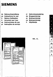 Käyttöohje Siemens KS33U21IE Jääkaappipakastin