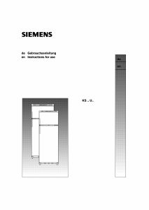 Bedienungsanleitung Siemens KS36U602IN Kühl-gefrierkombination