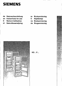 Bedienungsanleitung Siemens KS39V20 Kühl-gefrierkombination