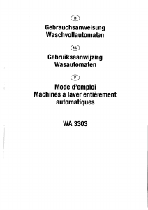 Mode d’emploi Brandt WA3303 Lave-linge