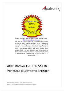 Manual Alpatronix AX310 Speaker
