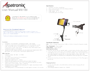 Manual Alpatronix MX100 Phone Mount